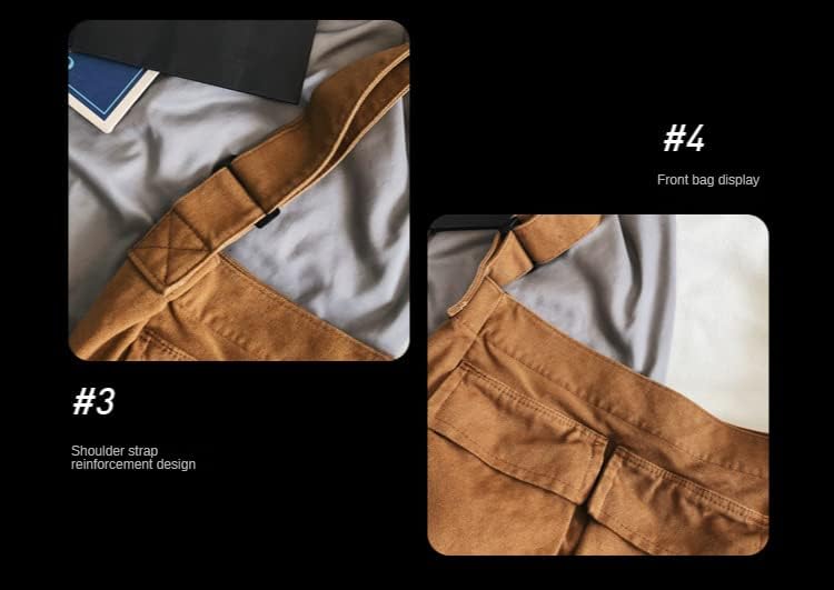 Canvas Messenger Bag Large Crossbody Bag with Multiple Pockets Canvas Shoulder Tote Bag for Women and Men - Image 6