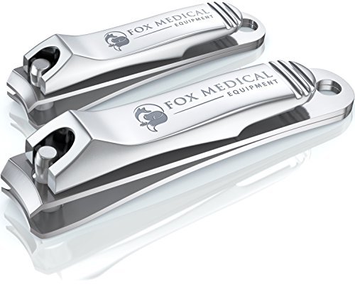 Fox Medical Equipment Professional Nail Clippers - Toenail Clipper For Thick Toenails - Stainless Steel Fingernail Clipper Toe Nail Clipper Set For Men Women Seniors - Best Travel Finger Nail Clip #TOP1