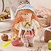 TOYANDONA Crochet Doll Accessories Set - Handmade Doll Hat and Bib for 17Cm Dolls Soft Comfortable Fit for Clothes Perfect for Photoshoots and Creative Play