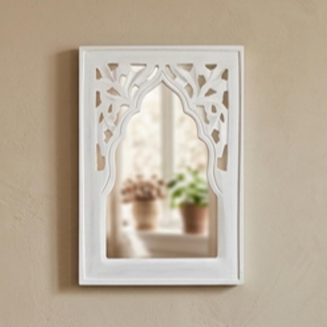 Mughal Jharokha Mirror - Handmade Wooden Wall Art -10