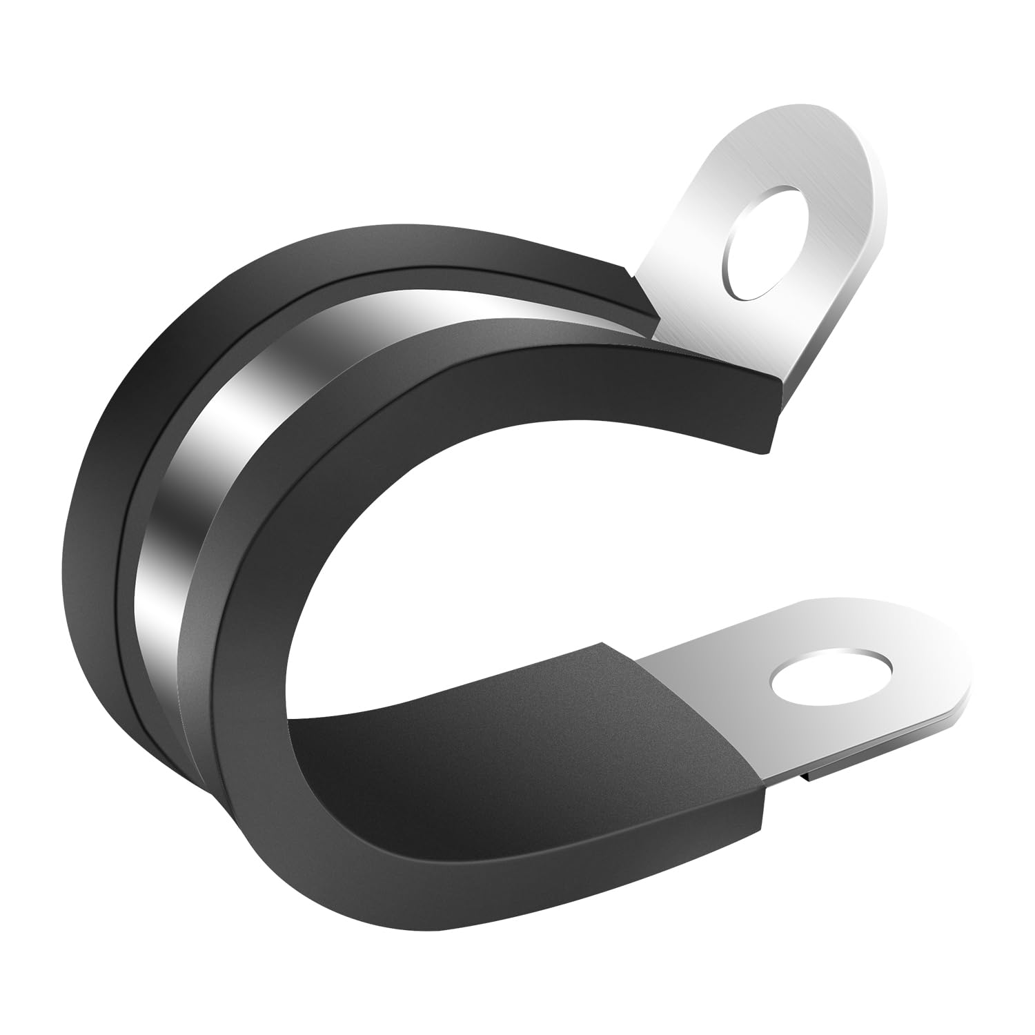 20 Pack 9/16" (14mm) Rubber Cushioned Cable Clamps, Stainless Steel P-Clamps for Wire, Hose, Pipe & Tubing, Insulated Metal Conduit Clamps for Automotive, Marine & DIY