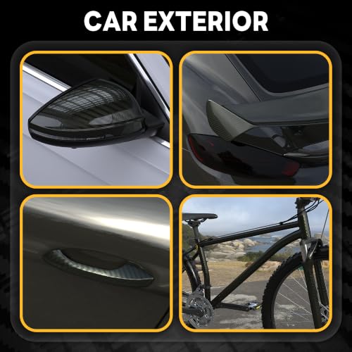 Image of LYPUMSO Carbon Fiber Vinyl Wrap High Gloss Carbon Vinyl Film for Cars (Black, 1ft x 5ft)