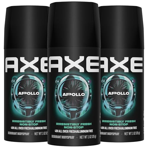 AXE Travel Deodorant, Body Spray, Apollo, 3-Pack – 48H High-Definition Scent & Odor Protection,...