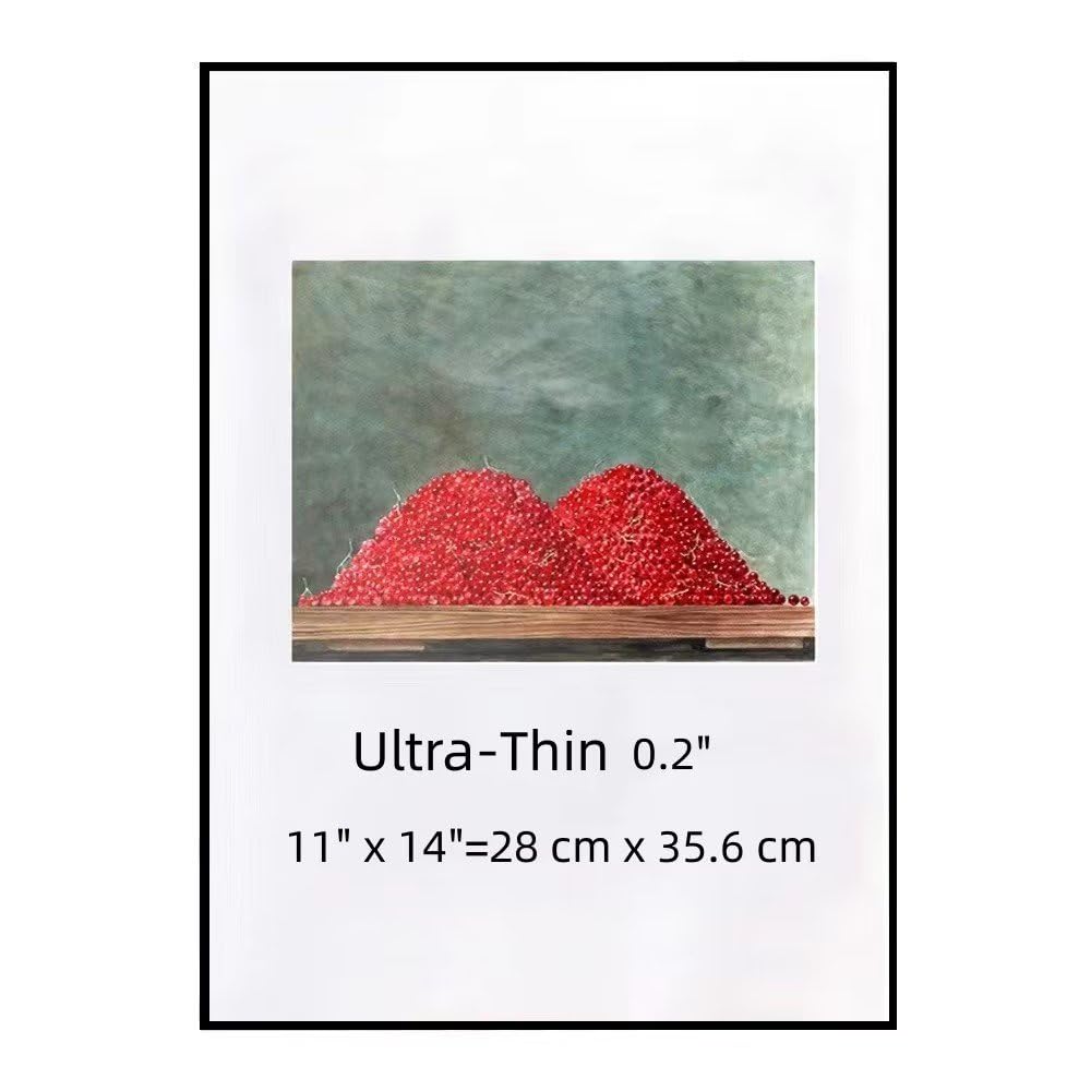 Photo 1 of 11x14 Picture Frame Ultra-Thin Aluminum Alloy Photo Poster Frame Display Pictures 8x10 with Mat or 11x14 Without Mat,Black Black 11x14
