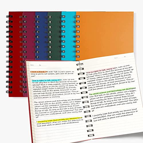 Eoout 6Pcs Hardcover Spiral Notebook, Spiral Journals, College Ruled, 5.5X8.5 Inches, Assorted Jewel Tone Colors, 161 Pages, For Work, Gifts #TOP3