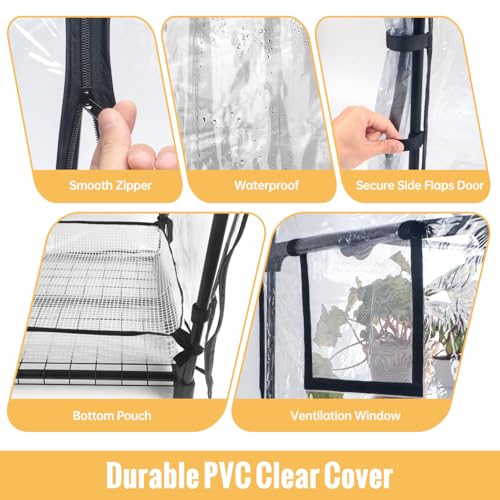 Mini serre d'intérieur avec lampe et housse PVC à 2 niveaux - 5