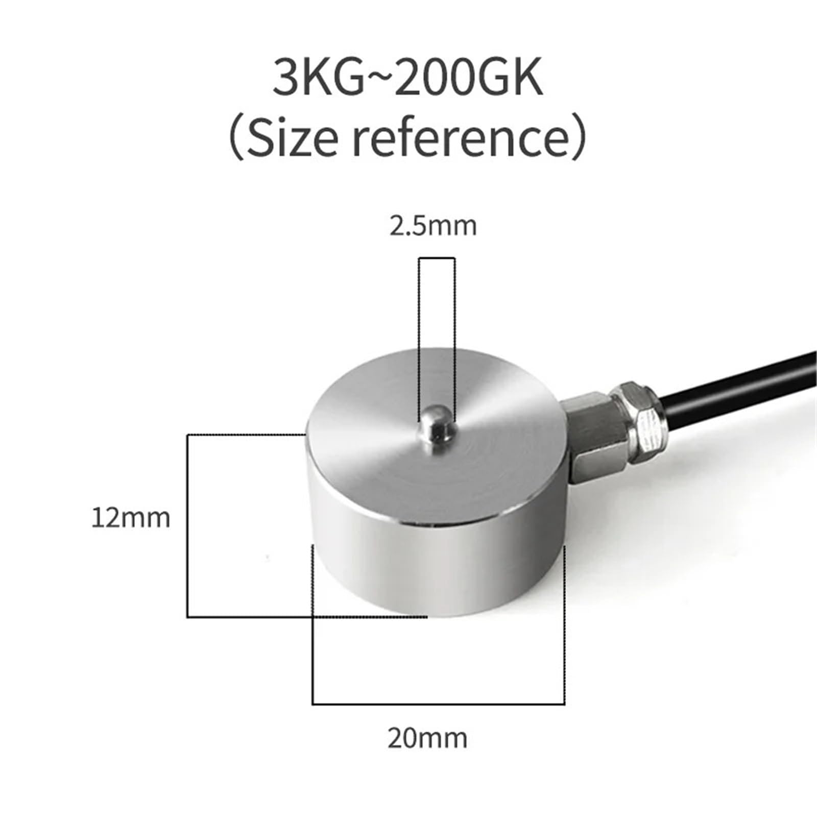Sensor de fuerza alta precisión celda carga 20/26mm Medición presión y peso Industrial 1 Uds(0-200KG)