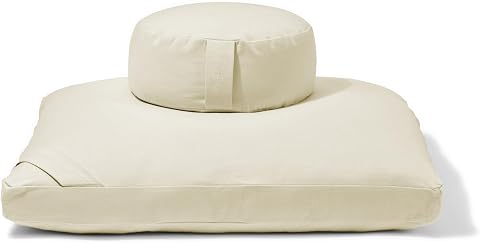Renoo Meditation Cushion Set - Zafu and Zabuton with Organic Buckwheat and Cotto
