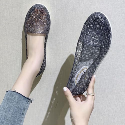 Image of Women's Jelly Sandals Ballet Shoes Slip On Flats Hollow Out Loafers
