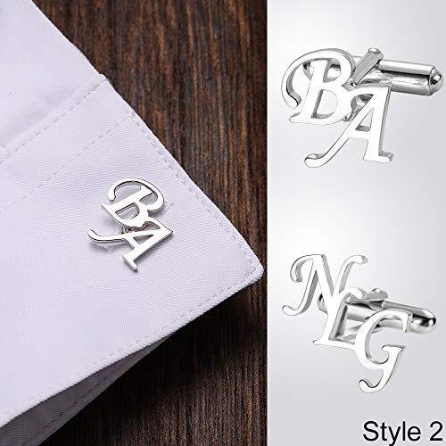 Mancuernillas personalizadas para hombre en acero y plata miniatura 3