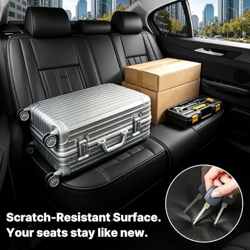 Image of Car Seat Covers Full Set for Toyota RAV4 1999-2025 Black (5 Pack) | Waterproof Car Seat Cover. Anti-slip. Breathable. Airbag Compatible. Seat Heating Works. Easy Clean. Durable Stitching.
