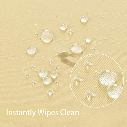 Image of Obstal 210GSM Rectangle Table Cloth, Champagne, 60 x 60 Inch | Water Resistance Microfiber Tablecloth, Decorative Fabric Table Cover for Outdoor and Indoor Use