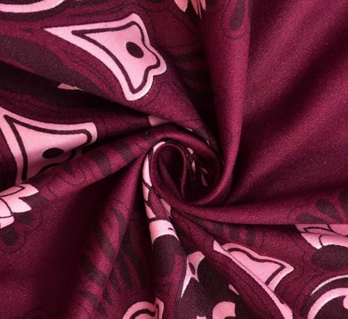 Image of Jashan 210 TC Glace Cotton Comfort Jaypuri Design Bedsheet with Pillow Cover - Ultra Soft Cotton Queen Bed Sheet for Daily Comfort - Maroon 90x90 Inche 3 Pc Bedding Set