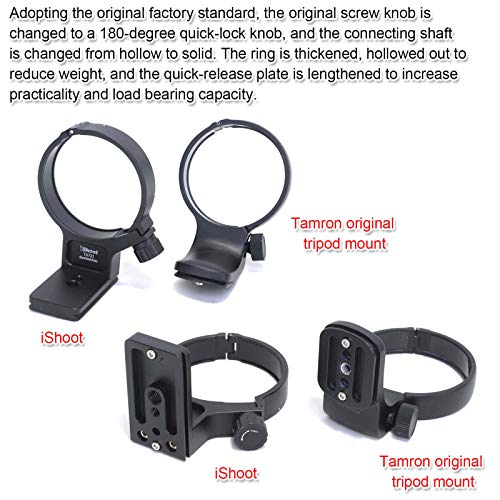 Anillo adaptador para trípode iShoot, soporte para collar de lente compatible con Tamron 70-210mm f/4 Di VC USD A034, placa de liberación rápida integrada Arca-Swiss miniatura 5
