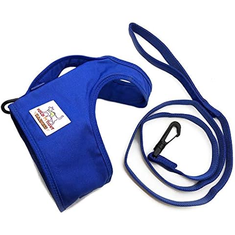 TSA Fast Pass Hold M Tight Metal Free Travel Leash Harness for Small Pets Traveling underseat of Airplane - SM-MD (Blue) Cover