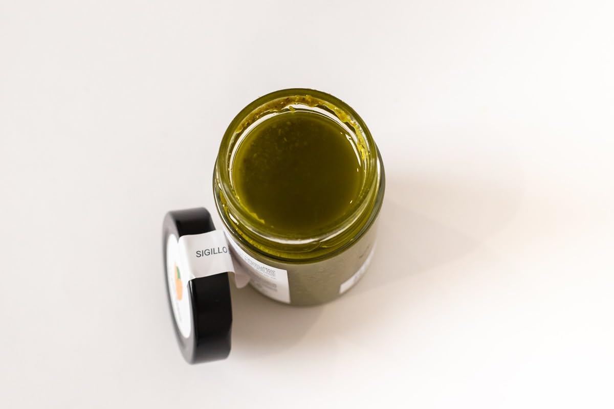 Pesto aux pistaches et aux truffes d'été Idéal pour les pâtes, les pizzas, les savoureuses bruschettas, seconds plats - SANS GLUTEN - Paquet de 4 pcs. à partir de 190gr. Caduno