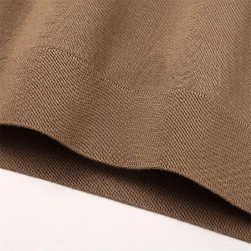 Men's Loose Long Sleeve Autumn Winter Knitted Underlay Sweater Solid Half High Neck Top3