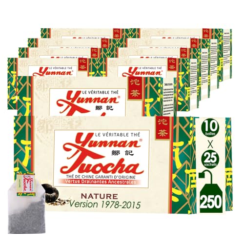 Yunnan Tuocha Zouji Nature Tuocha Té Orgánico – 250 bolsas (10 x 25 bolsas) – 500 g – Origen Yunnan Garantía(Elegancia – Versión 1978-2015)