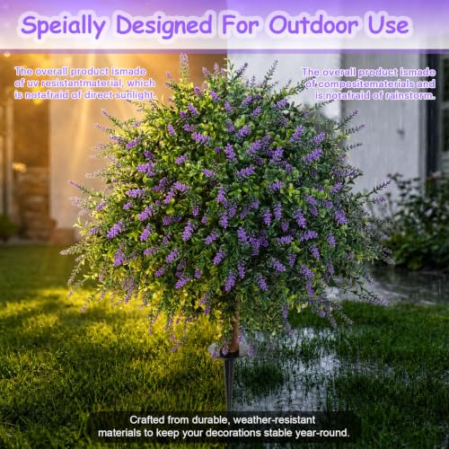 25.6" Artificial Boxwood Topiary Ball Trees - image 7
