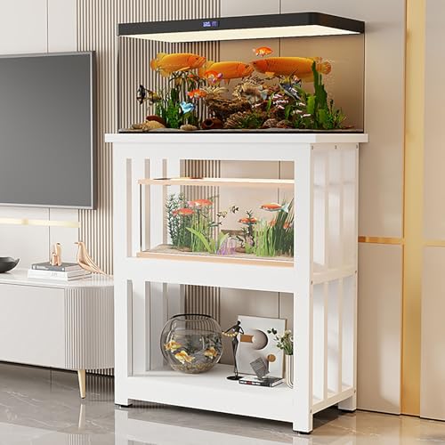Mueble de acuario de 30,5 cm, 35,6 cm, 40,6 cm, 45,7 cm, 50,8 cm de ancho, estante de almacenamiento de acero multinivel con panel ajustable - Soporte de depósito para reptiles para