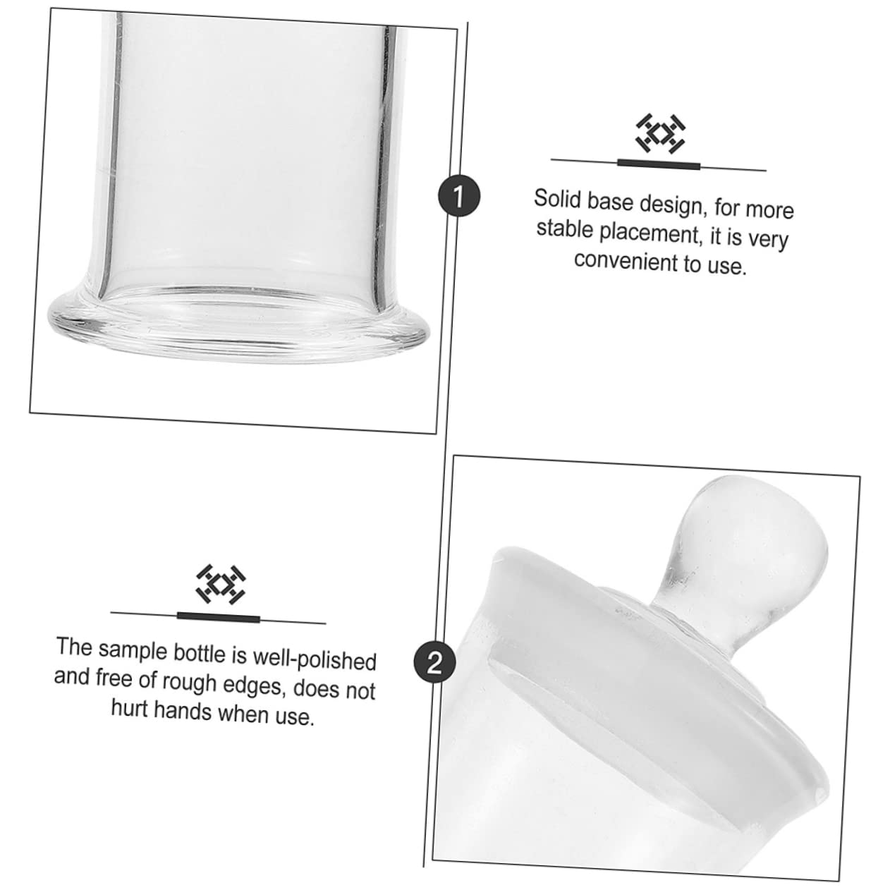 PRETYZOOM Botella de Muestra de Laboratorio de Vidrio Borosilicato 2 Piezas | Tapa, para Almacenamiento de Líquidos y Especímenes, Uso en Colegios, Fácil de Limpiar