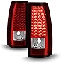 ACANII - For 1999-2006 GMC Sierra 1500 2500 3500 99-02 Silverado LED Tail Lights Brake Lamps Assembly Set Left+Right,Exotic Red V2