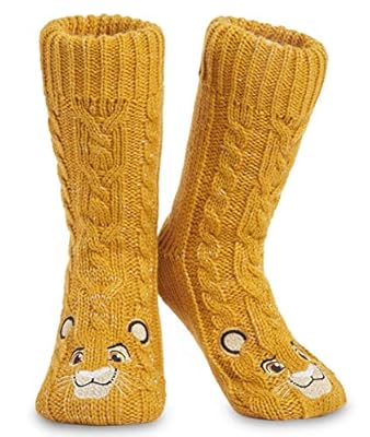 Disney Calcetines de Estar por Casa Mujer Calcetines Antideslizante Originales Calcetines Zapatillas Mujer, Talla 35-41 (Mostaza Lion King) | Ya disponible en tu tienda friki favorita! En mundofriki.es!