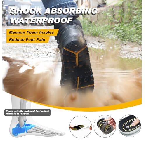 Composite Toe Boots for Men, Men's Work & Safety Footwear, Anti-Slip Waterproof Work Boots for Women, for Worker, Outdoor Activities, Hiking 6