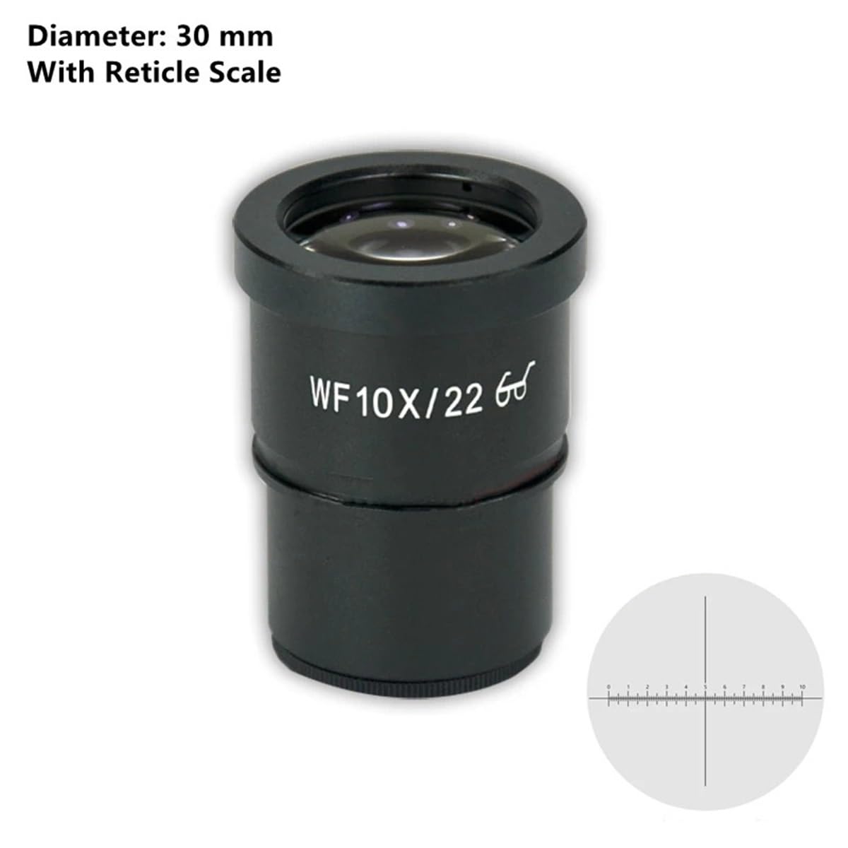 Microscope 1PC 10X Wide Field Microscope Eyepiece 20/22mm High Eye-Point Eyepiece with Cross Reticle Scale 30/30. 5mm for Stereo Microscope(22 mm)