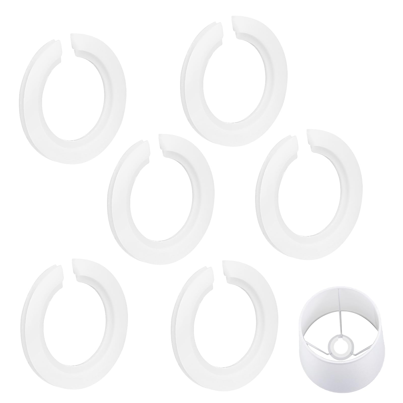 Adaptateur Bague Abat-jour E27 à E14 - Lot De 6 + 6 Réducteurs, Plastique, Installation Facile