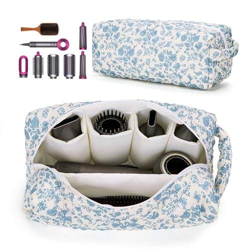HiTotes Hair Tools Travel Bag Compatible with Dyson Airwrap Cute Quilted Travel Case for Shark Flexstyle Multi Compartments Hair Tools Organizer - image 1