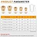 KOOTANS 25PCS Brass Hex Bushing Kit Brass Fittings Assortment 1/4