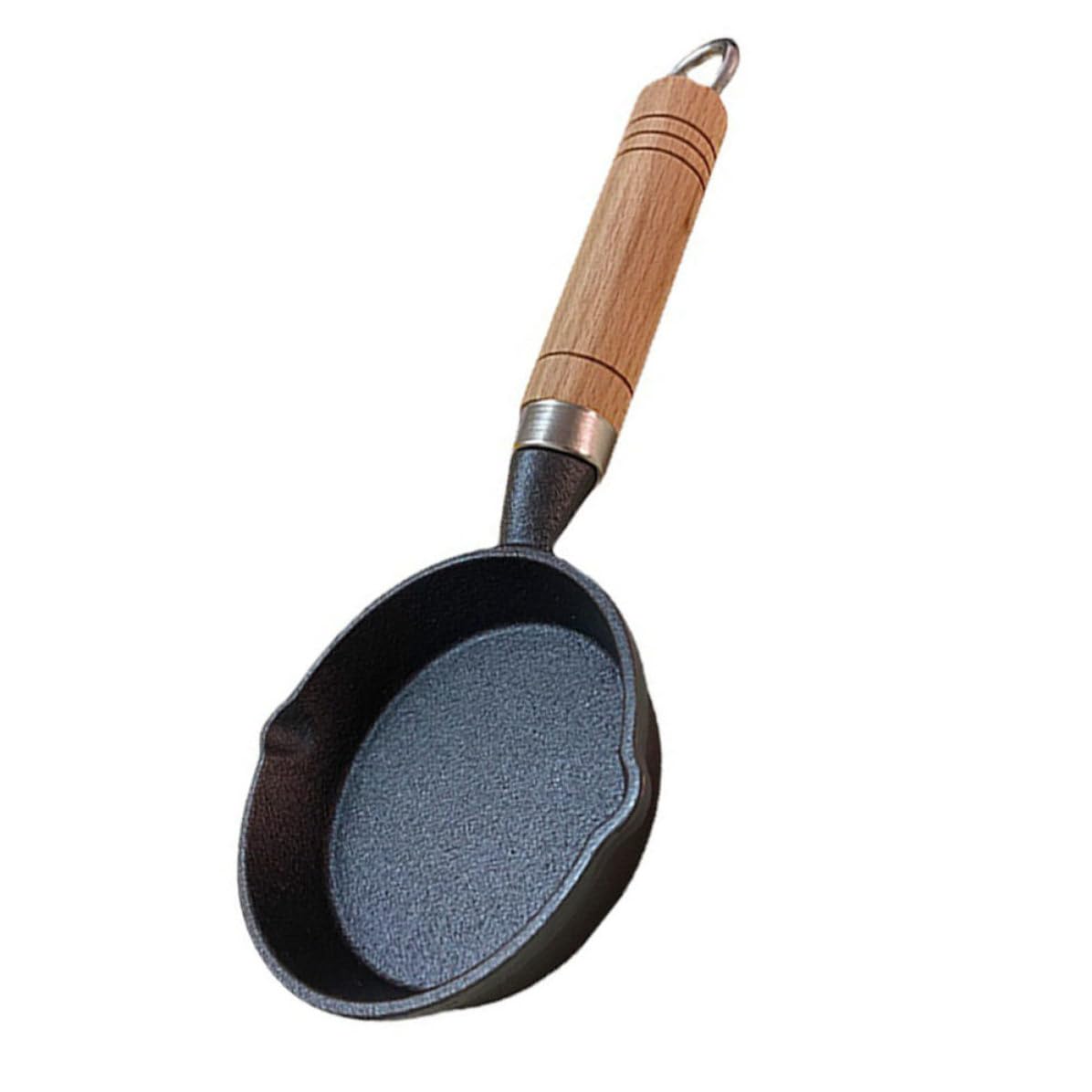Kleiner Bratpfanne Schwarz Pfanne mit Glatter Oberfläche aus Eisen Multifunktionale Küchenutensilien für Haushalt zum Wandern und Picknick