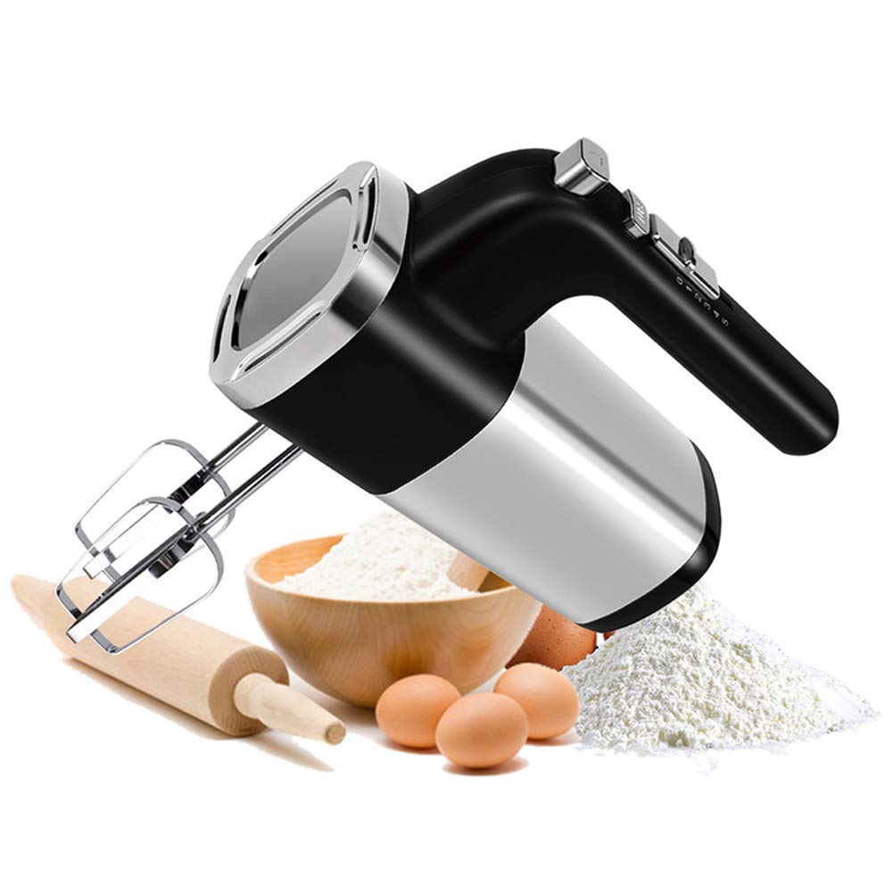 Impastatrice elettrica Professionale da 500 W Frusta Portatile Potente a 7 velocità Include fruste e Ganci per impastare per la Cottura in Cucina Torta all'uovo Crema, Nero