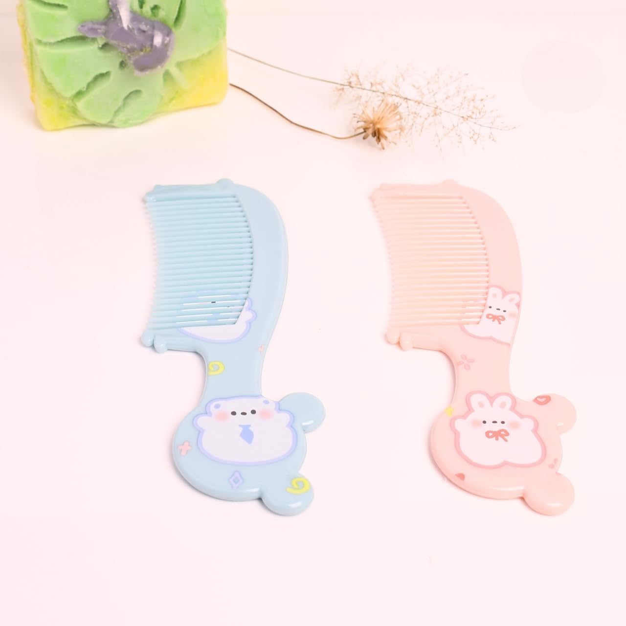 Manan Shopee Newborn Baby Comb Set Grooming Hair Care Products for Babies & Infants Baby Brush (Hair Comb Multicolor Pack of 2)-image-8