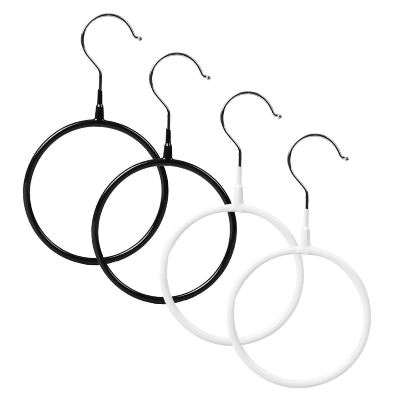 Cabilock 4pcs Scarf Hangers for Closet Tie Rings Holder Space Saving Organizer for Shawls Neckties and Belts Lightweight and Design and Options