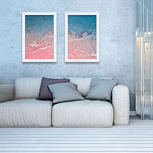 Image of VCK 20x30 Poster Frame Solid Wood White 3 Pack Picture Frames 20 x 30 Inches with Wall Mounting Hanging