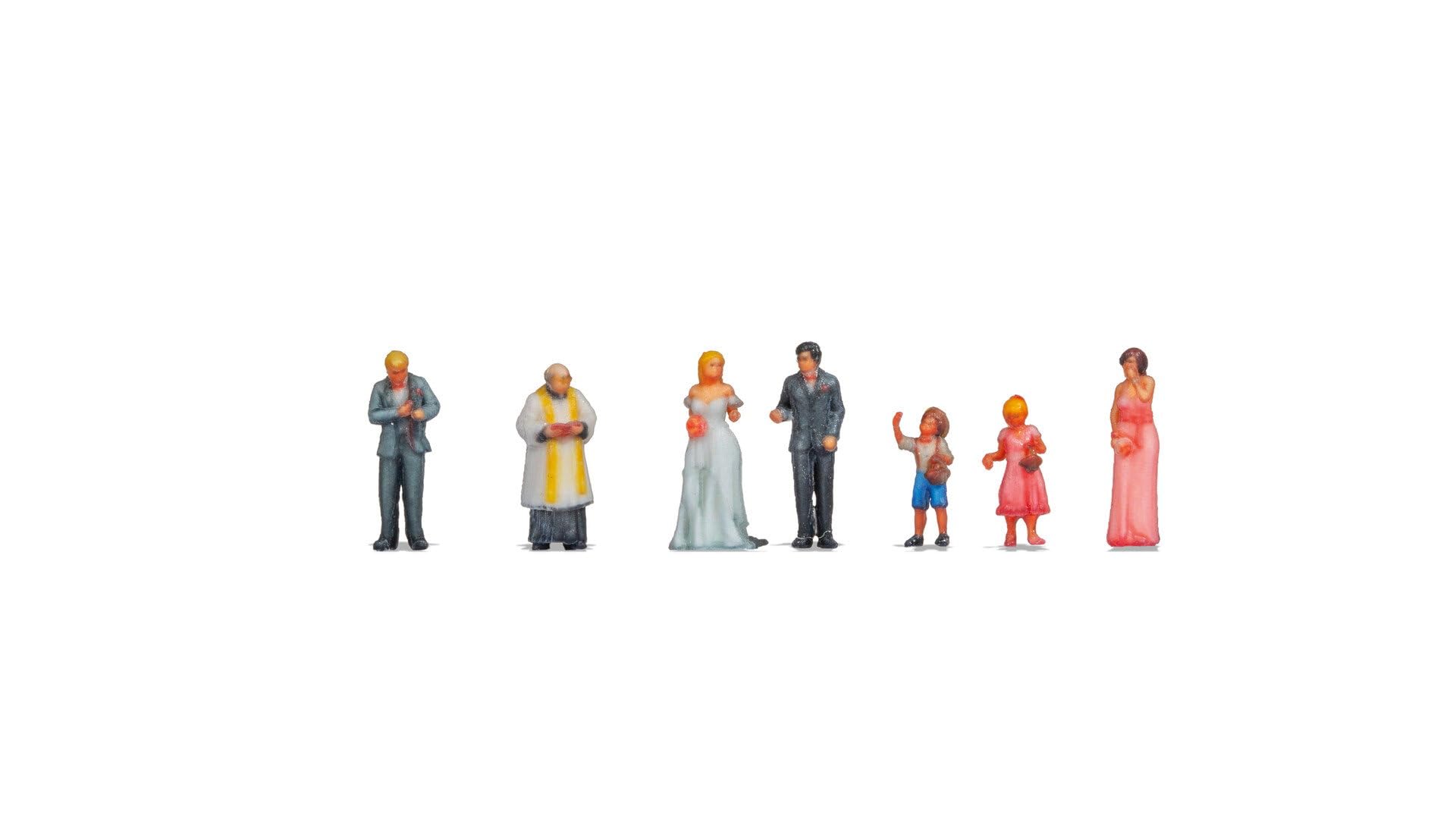 NOCH Figure Set "Wedding", Standing Figures, Model Making 1:160 Made of Plastic for Track N Perfect for Dioramas