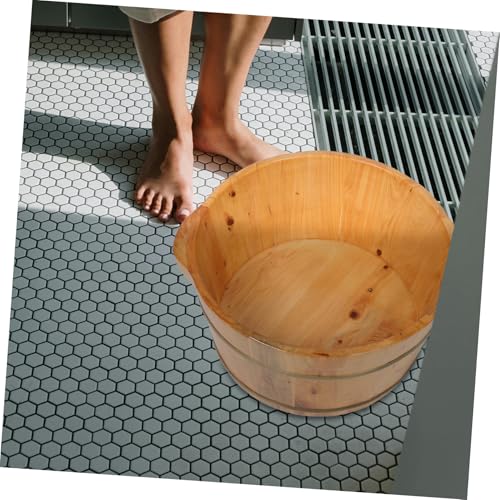 Cubeta de madera para baño de pies con asas ergonómicas miniatura 6