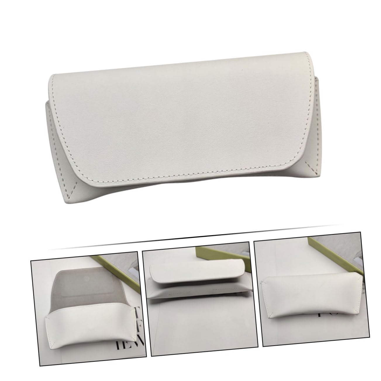 Beavorty Brillenschutzhülle Gläser schlank Süße Brille Sonnenbrille Hartschalenetui für Brillen tragbar Kleine Brillenbeutel Brillenetui Brillentasche weich PVC Weiß