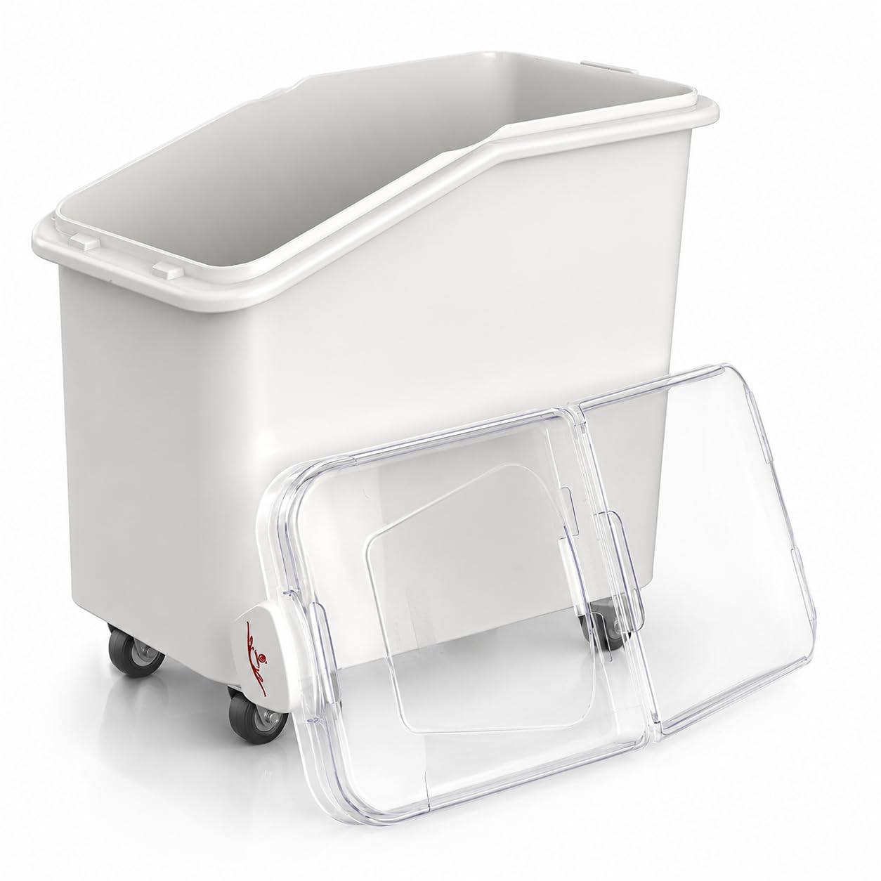 Contenedor de ingredientes comerciales con cuchara, contenedor móvil apilable de almacenamiento de alimentos para organización de cocina