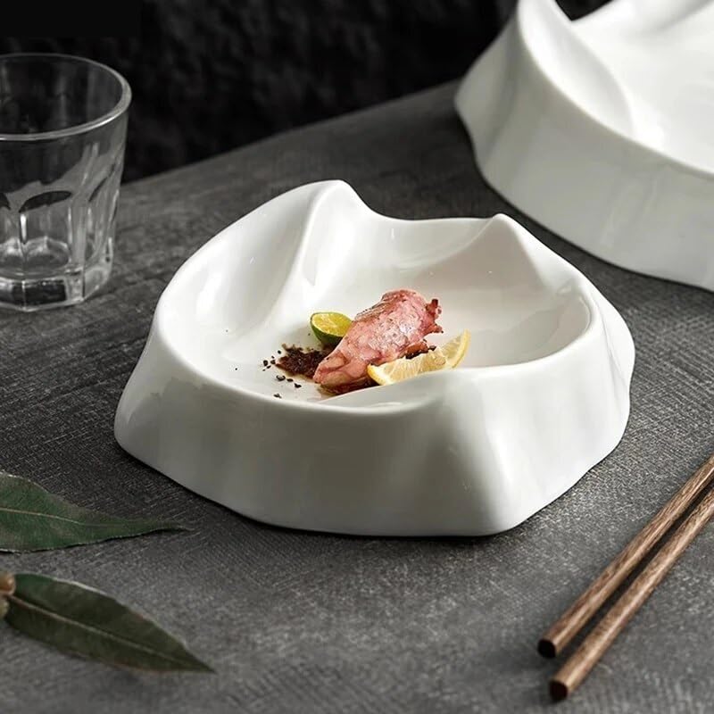 Teller Teller Keramik Speiseteller Kreative Unregelmäßige Bergförmige Dessertteller Snackteller Nudelteller Restaurant Spezialitätengeschirr Geschirr(C 11 inch)