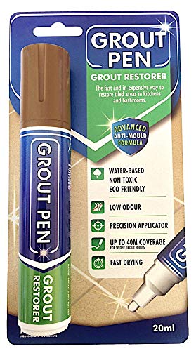 Grout Pen Large Brown - Revives & Restores Stained Tile Grout Leaving a Clean Fresh Look by Rainbow Chalk Markers