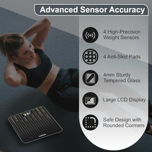 Image of Healthgenie Weight Machine for Body Weight Thick Tempered Glass LCD Display With 3 Years Warranty Weighing Scale Glitters Fall