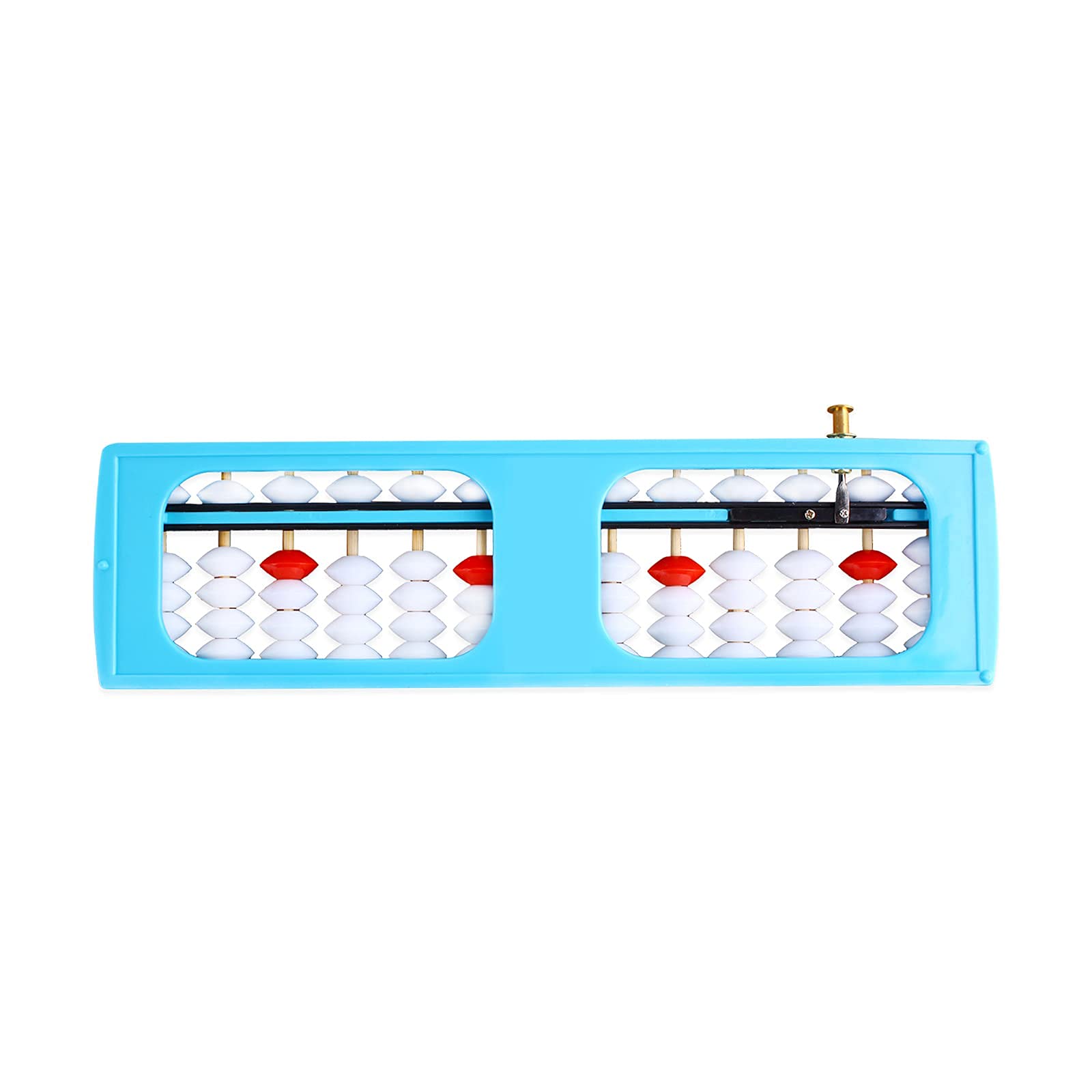 Larcele Perle Arithmetik Abacus Compteur avec Bouton Reset Fournitures Scolaires pour étudiant 13 colonnes SP-02 (Bleu 1)