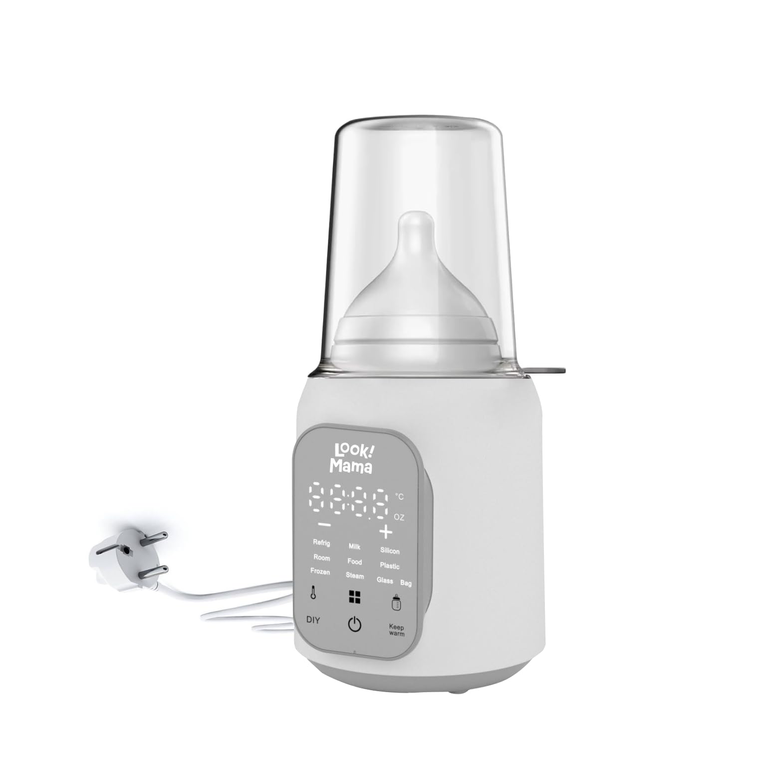 LOOK MAMA Baby Bottle Warmer for Babies Milk, Bottle Steriliser, 3-7 Mins Fast Warming, 24H Keep Warm and Food Heating. Adjustable Temperature and Time Control