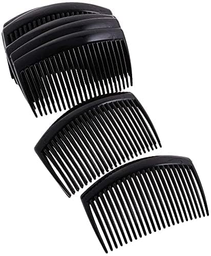 6 Pack 23 Teeth Straight Side Hair Combs Hair Slider Hair Comb Small French Hair Comb for Daily Use (Black)