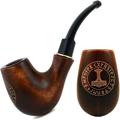 5.1 '' pipa de fumar de madera tallada "Mjolnir" Martillo de Thor. mejores pipas de fumar. envío MUNDIAL.