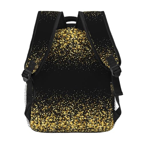 Gold Bling Shinning Lightweight Backpack Travel Casual Bags for Women or Men 15.7 Inches4