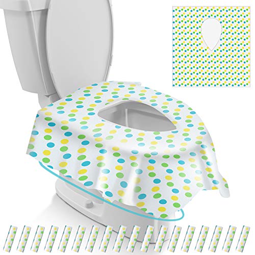 Gimars Disposable Travel Toilet Seat Covers Extra Large, Individually Wrapped Waterproof Potty Shields